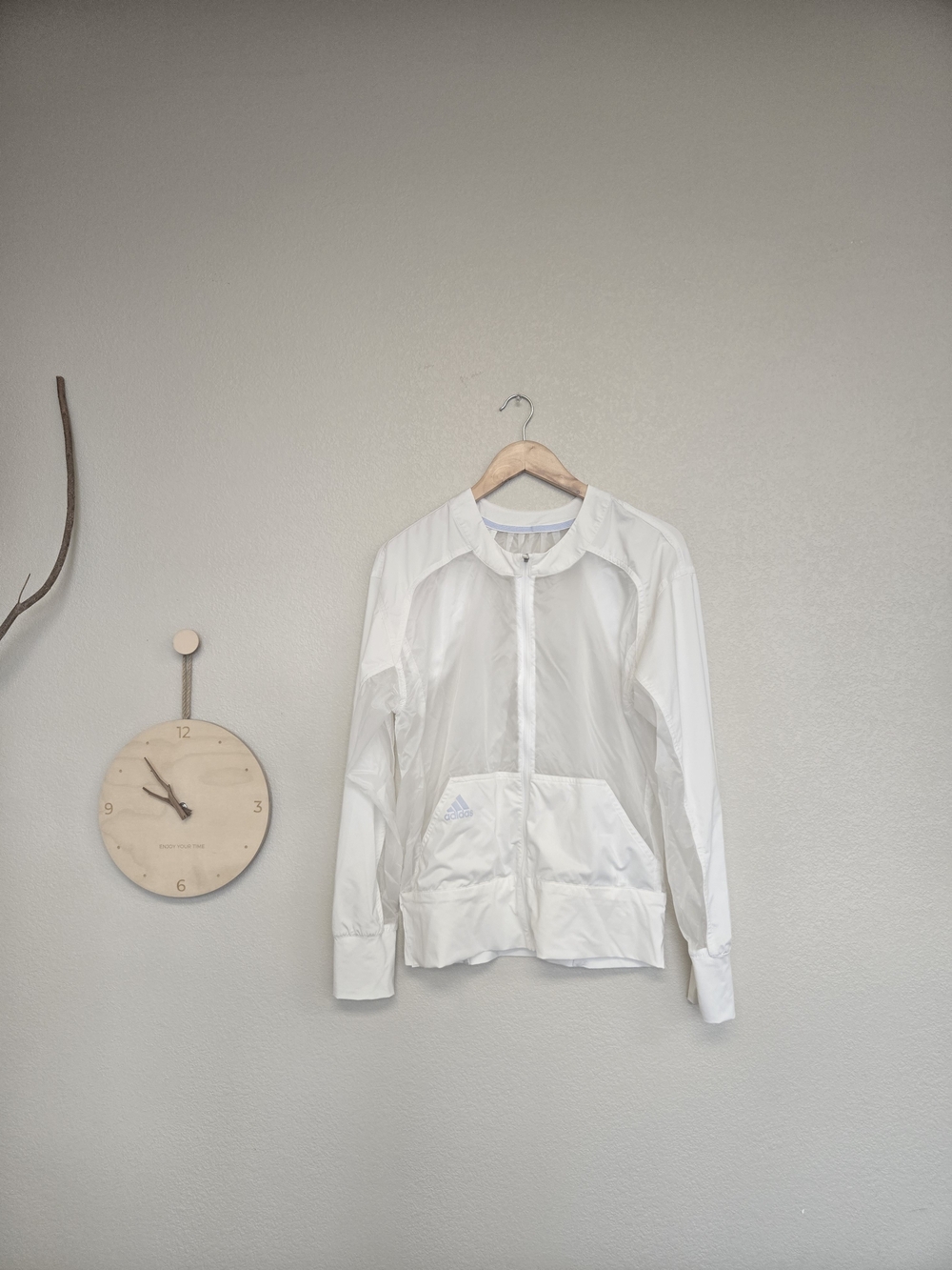 adidas Women's White Lightweight Zip-Up Utility Jacket